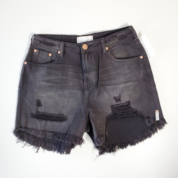 (SOLD) One Teaspoon Legend Shorts, Black - Picture 2 of 5